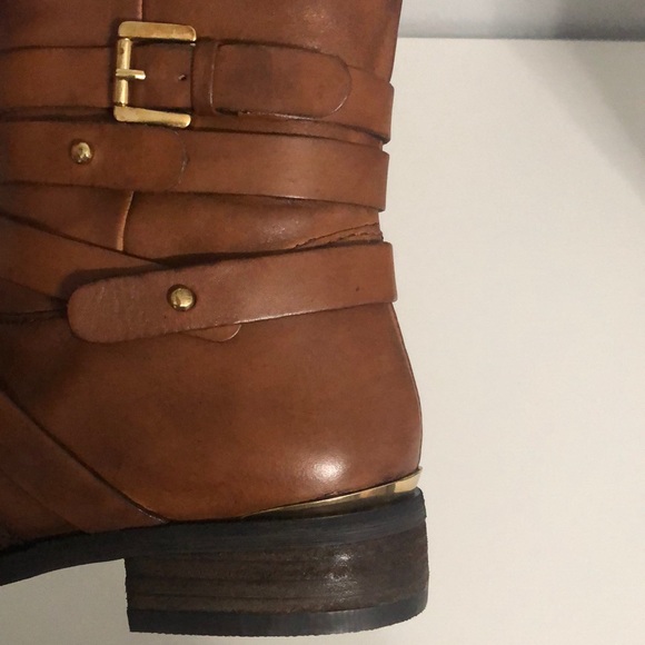 Steve Madden Cognac Leather Albany Boots - Picture 5 of 9